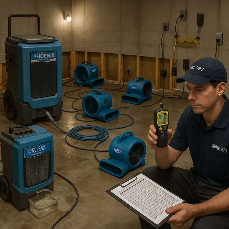 Structural Drying and Dehumidification process in Eldora, IA